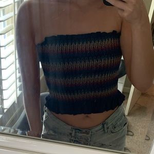 Rainbow stitched tube top